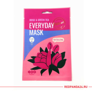 Тканевая маска с розой и зеленым чаем Dearboo
